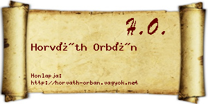 Horváth Orbán névjegykártya