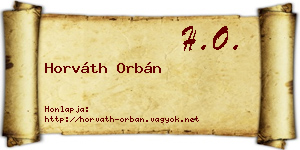 Horváth Orbán névjegykártya