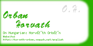 orban horvath business card